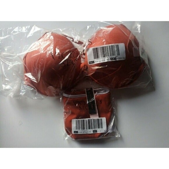 Victoria Secret Swim Bikini 2 pc Set 36 DD XL Fabulous Top Bikini Bottom Ginger - Picture 9 of 9